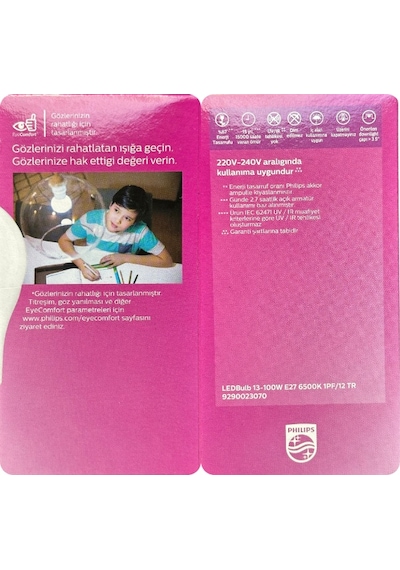 Philips 13w 100w 6500k Beyaz Işık E27 Duylu Led Ampul 2 Adet