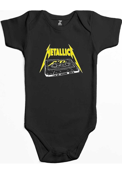 Zepplin Giyim Metallica Tape Sarı Bebek Body Zıbın