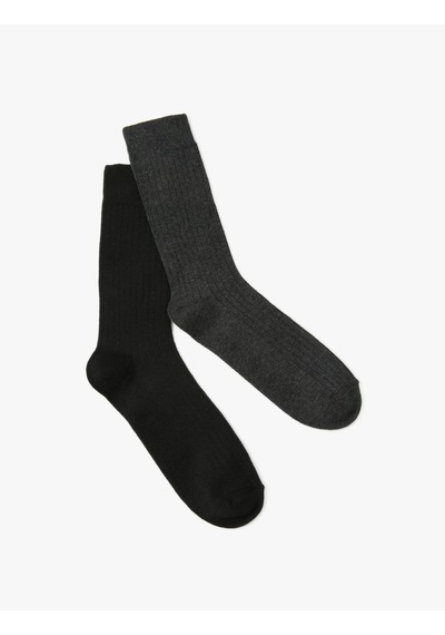 Koton Basic 2'li Soket Çorap Seti Çok Renkli Multıcolor 4wam80402aa Mavi