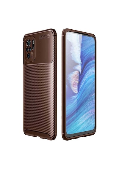 Xiaomi Redmi Note 10s Kılıf Zore Negro Silikon Kapak Kahverengi