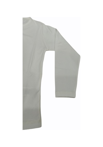 Özdemirli Bebe Basic Düz Bisiklet Yaka Uzun Kollu Likralı Badi Sweat T-shirt Krem