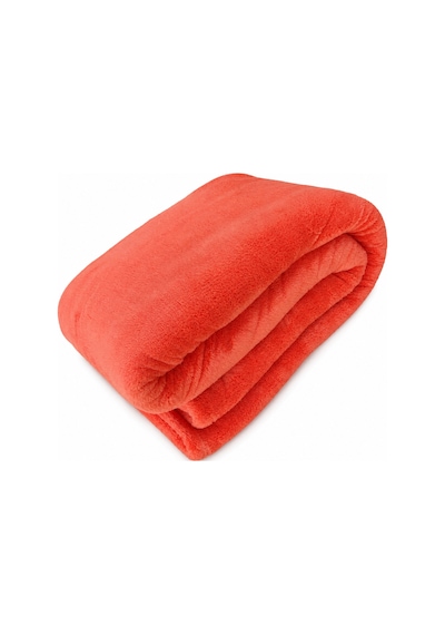 Mulberry Wellsoft Battaniye Televizyon Battaniyesi Peluş Polar Battaniye Tek Kişilik 170 x 230-kiremit