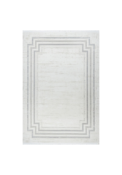 Badelya Home Krem Gri 7104 Modern Desen Doğal Taban Saçaklı Salon Koridor Mutfak Çocuk Oturma Odası Halı Yolluk 7104krem-gri