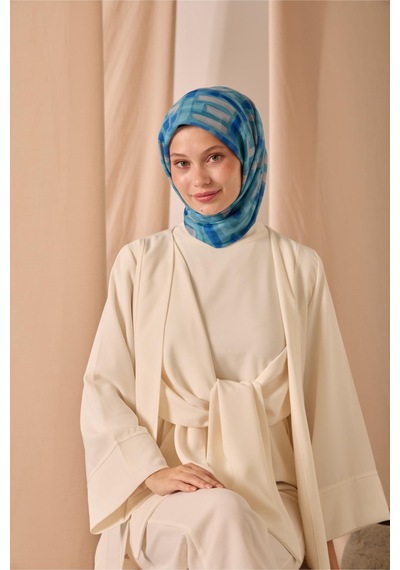 Silk Home Soft Eşarp 73096-20 Turkuaz, Saks, Gümüş, Yeşil