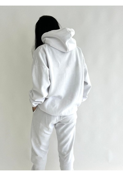 Ellore Australia Eşofman Takımı Sweatshirt Jogger - Beyaz Baskılı Oversize Şardonlu Kapüşonlu Beyaz Ellore Australia Eşofman Takımı Sweatshirt Jogger - Beyaz Baskılı Oversize Şardonlu Kapüşonlu Beyaz