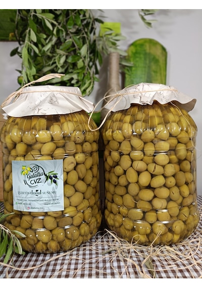 Aydın Yöresi Gemlik Cinsi Sofralık Tatlandırılmış Kırma Yeşil Zeytin 6 Kg