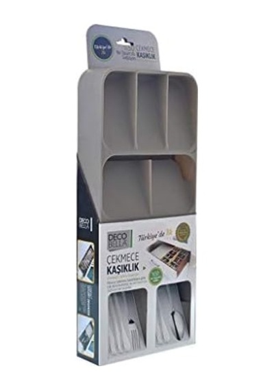 50804 9 Bölmeli Çekmece Kaşıklık, Asorti Açık Ahşap