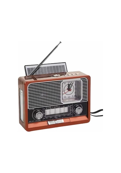 Zenvia Saatli Fenerli Bluetooth Nostaljik Radyo Aux Sd Usb Girişli Bluetooth Hoparlör Znv2026