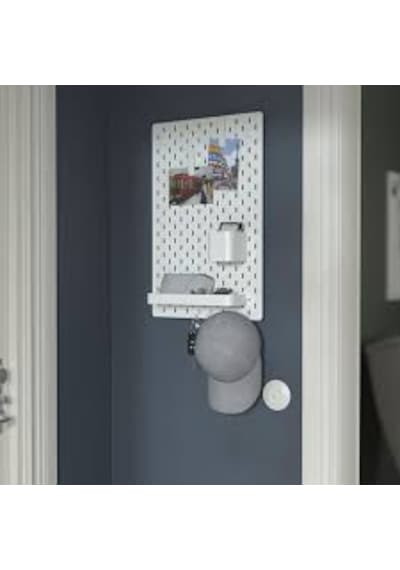 Ikea Skadis Uyumlu Beyaz Delikli Pano Duvar Organizeri Farklı Ebatlar 56 x 56 CM