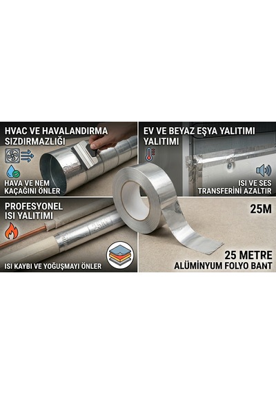 25 Metre, Gerçek Alüminyum Folyo Bant.