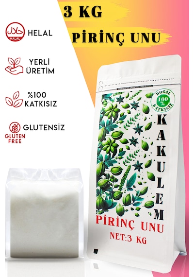 Kakulem Glutensiz Katkısız Bebek Pirinç Unu 3 Kg