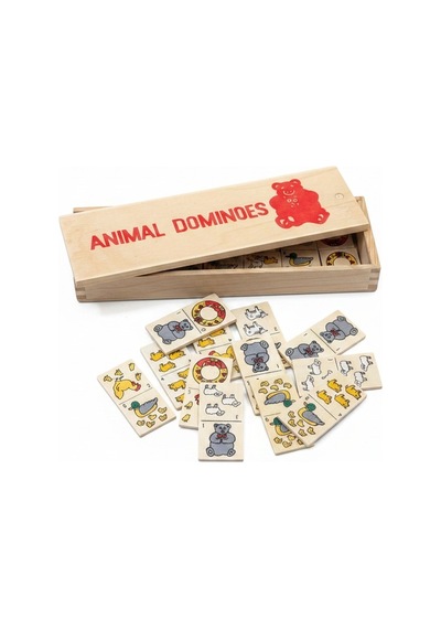 Ahşap Hayvancık Domino Oyunu - 28 Parça Eğitici Domino