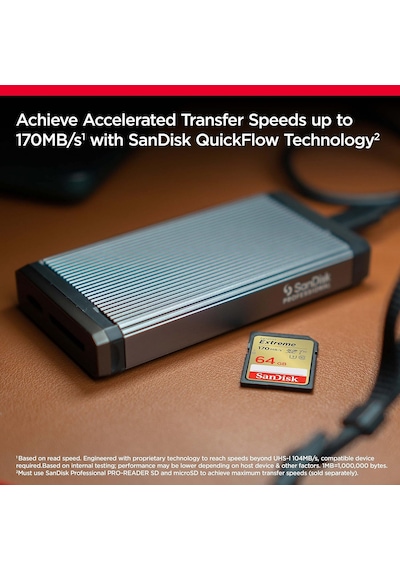 Sandisk Extreme Sdxc Uhs-ı Hafıza Kartı 64 Gb V30, 170 Mb/s Akta