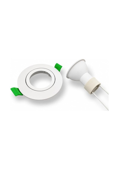 Genel Gu10 Led Spot Armatür Seti Beyaz Kasa Dahil 4000k Doğal Beyaz Yuvarlak Spot Lamba Tak Çalıştır 6,5cm Uyumlu Enerji Sınıfı A