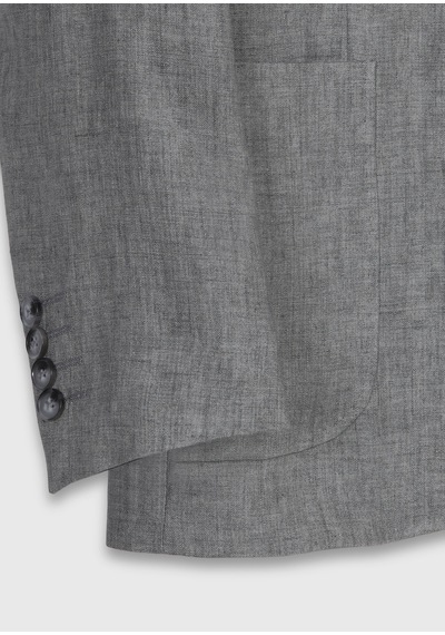 Ramsey Gri Shirt Shoulder Slim Fit %100 Keten Ceket