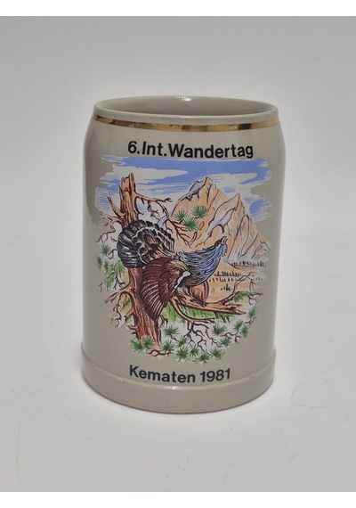 Vintage Tankart 6.ınt. Wandertag Anısına Tasarlanmış Alman Bira Bardağı 13,5cm