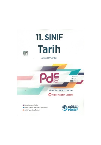 Eğitim Vadisi 11.sınıf Tarih Pdf Planlı Ders Föyü Video Anlatım Destekli