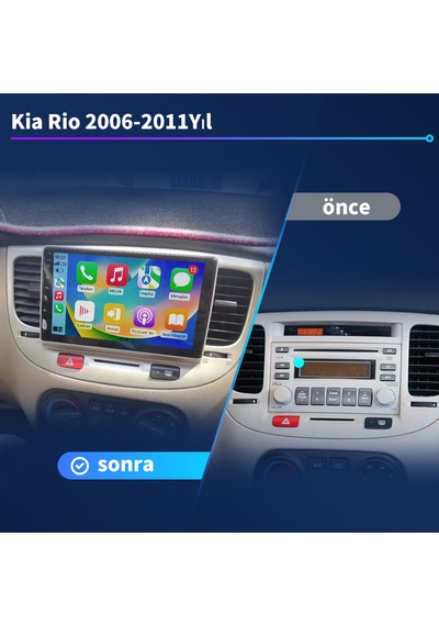 Kia Rio 2006-2011yıl 2gb Ram 32gb Rom Carplay Navigasyon Multimed
