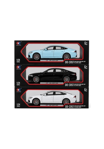 Audi A7 Metal 1:24 Ölçek Oyuncak Araba Sesli Işıklı Çek Bırak Spor Sedan
