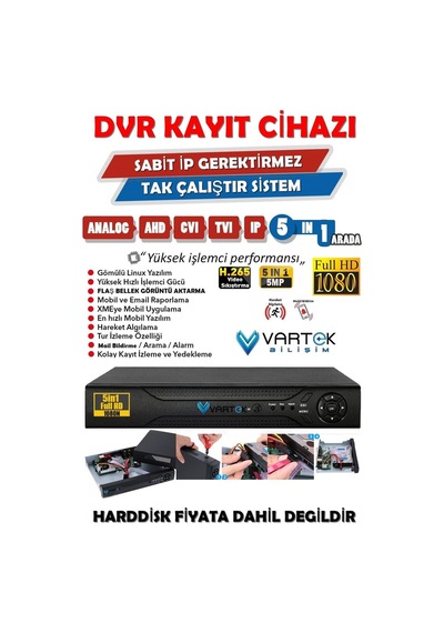 2 Kameralı Set 320 Gb Hdd Full Hd Gece Görüşlü Güvenlik Kamerası Sistemi-sabit İp Gerektirmez