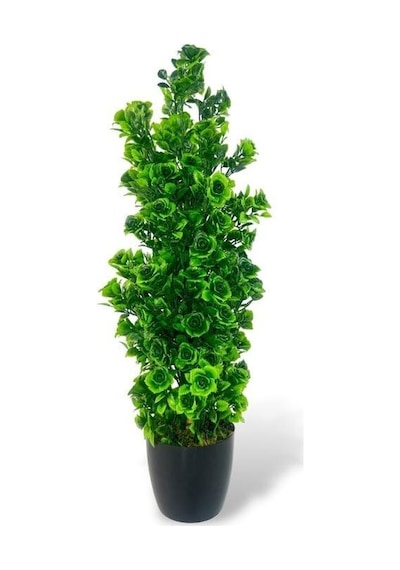 Yapay Çiçek Siyah Saksıda Güllü Yeşil Şimşir Ağacı 55cm Yapay Çiçek Siyah Saksıda Güllü Yeşil Şimşir Ağacı 55cm
