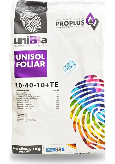 Unibba Unisol Foliar 10-40-10+te Npk Yaprak Gübresi 1kg 1 KG