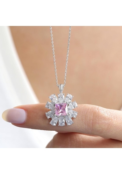 Mia vento Effective Diamond Milano Rüyası Pink Taşlı Gümüş Kolye