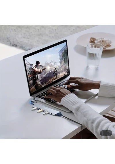 Wowssyo 7'nin 2'si Usb 3.0/usb 2.0/type-c/ Çoğaltıcı Hub Çoklayıcı Ce Sertifikalı Lisanslı 7 Port Hızlı Sağlam Metal