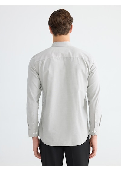 Lcwaıkıkı Classic Gri Regular Fit Oxford Erkek Gömlek