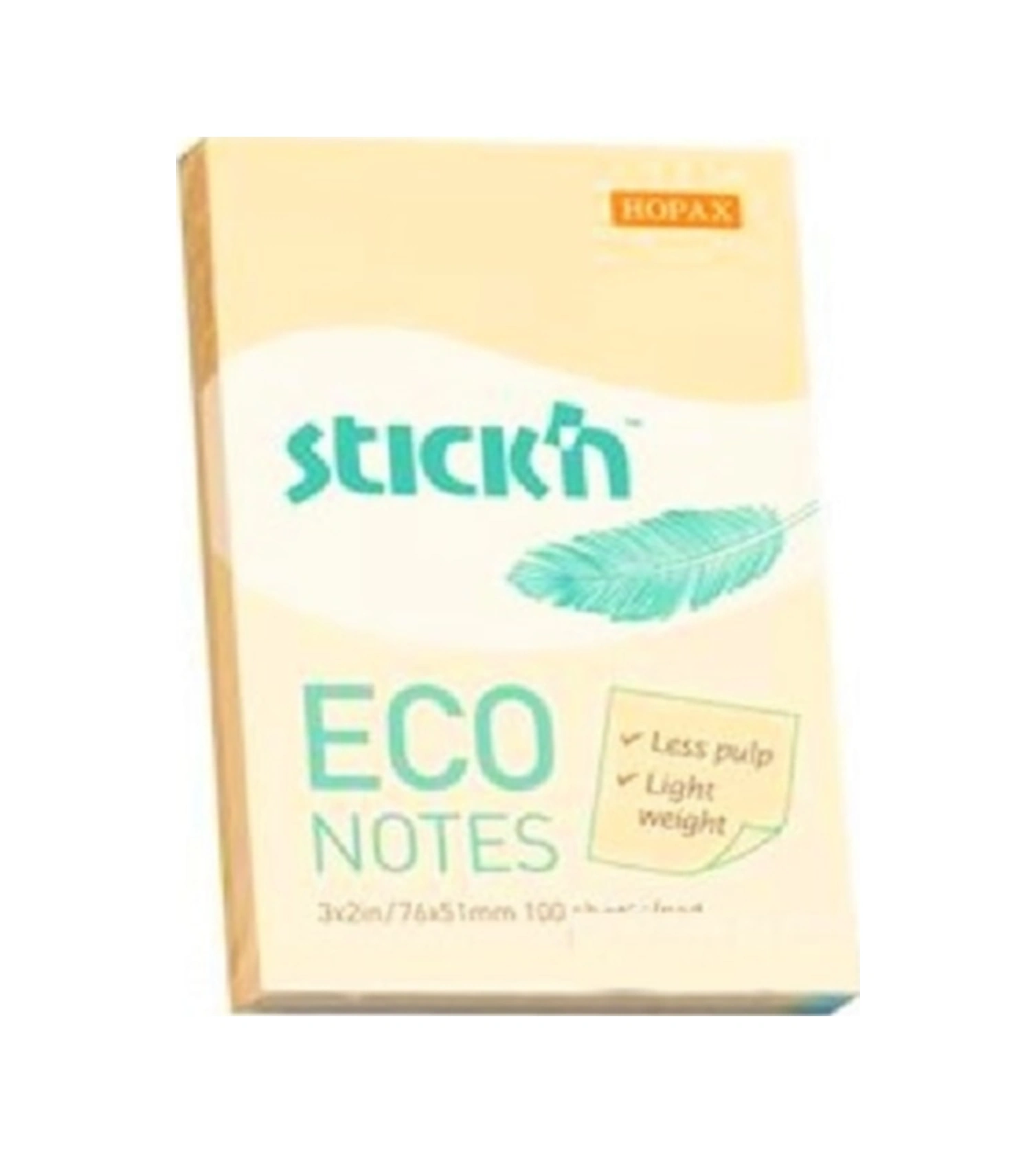 Stickn 76x51 Mm Eco Notes 100 Yaprak Pastel Sarı