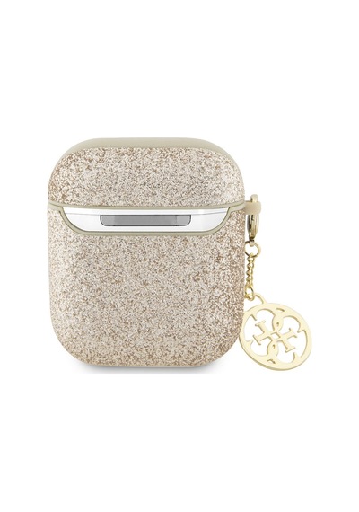 Apple Uyumlu AirPods Kılıf Guess Glitter 4g Charm Exclusive Tasarım Gold
