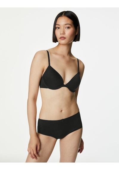 Marks & Spencer 5'li Cotton Lycra Short Külot Seti T61004933p Siyah