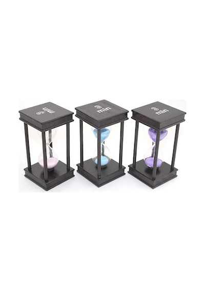 Ahşap Kumsaati 3 Dakika - 13x6 Cm Dekoratif Modern Zaman Ölçer No:3