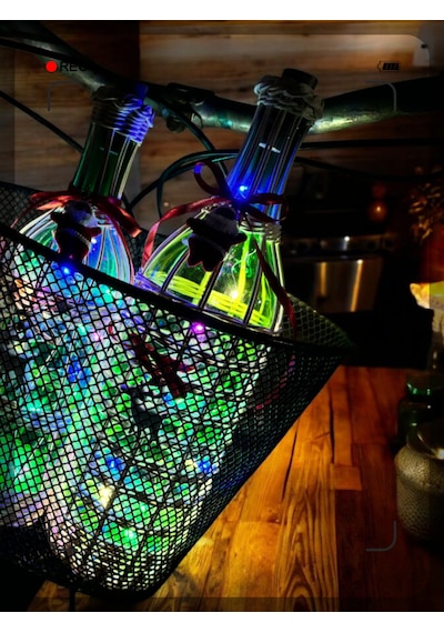 Peri Led Işıklı Bambu Şişe Noel Temalı