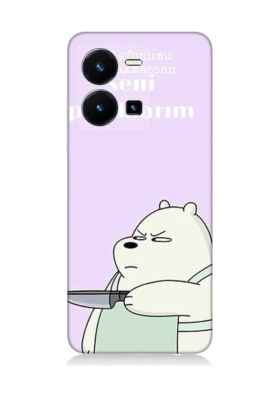 Vivo Y35 Uyumlu Telefonumu Bırak Panda Desenli Silikon Kılıf