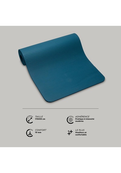 Decathlon Domyos Pilates Matı - 170 Cm X 55 Cm X 10 Mm - S Boy - Turkuaz - 100