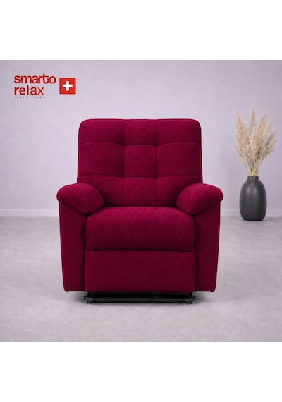 Smarto Relax Porto Liftli Çift Motorlu Elektrikli Ayağa Kalkma Destekli Polyester Hasta Ve Baba Tv Koltuğu Bordo