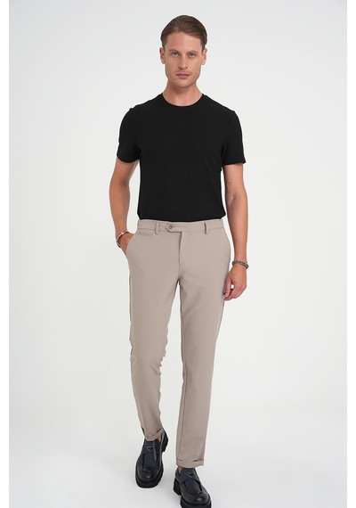 Efor Comfort Fit Beli Lastikli Esnek Vizon Spor Pantolon P 1189 Vizon