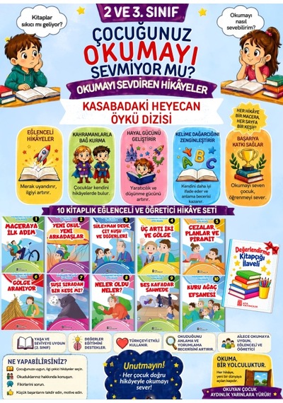 2.sınıflar İçin Eğlenceli Okuma Kitabı 10'lu