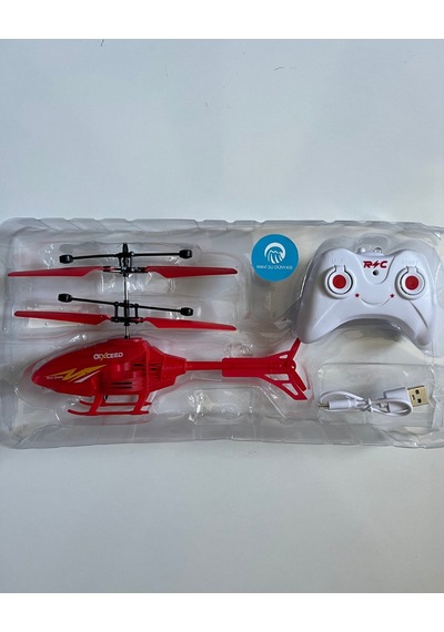Uzaktan Kumandalı Helikopter 18 Cm Kırmızı Renkli