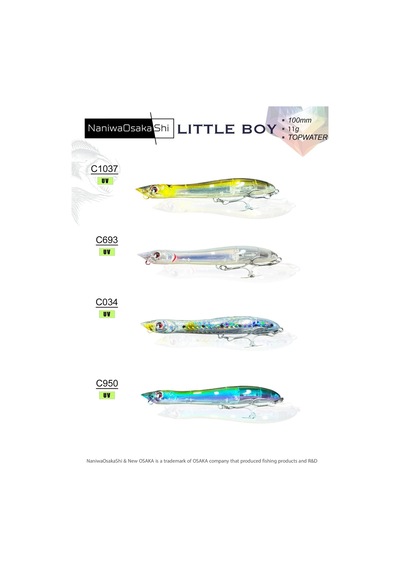 Naniwaosakashi Little Boy 100mm 11gr Topwater Sahte Balık