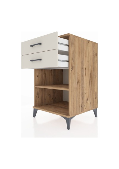 Kronos Komodin Tek Raflı 2 Çekmeceli 60x59x96 Çam-aytaşı Atlas Çam