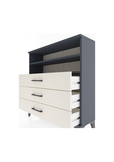 Arges Şifonyer 2 Raflı 3 Çekmeceli 88x30x96 Antrasit-aytaşı Antrasit