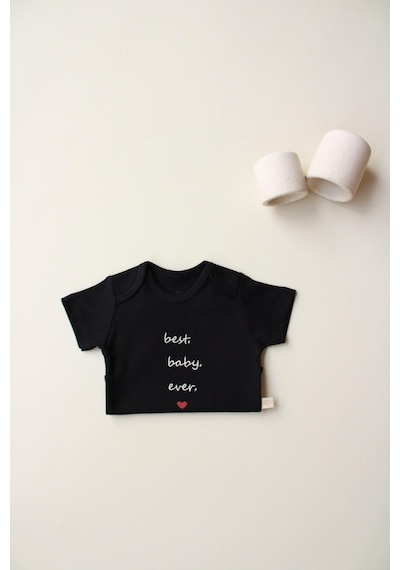Oh La La Koala Baby Nakışlı Kısa Kollu Body Zıbın Siyah