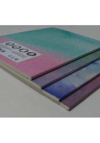 Karton Kapak Dik A5 Watercolors 4'lü Çizgisiz Defter Watercolors