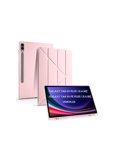 Samsung Galaxy Uyumlu Tab S9 Fe Plus X610 X616 Kılıf Kalem Bölmeli Trifolding Case