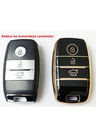 Kia Sportage Uyumlu Sorento Soul Rio Cerato Optimo Smart Kumanda Kılıfı Oto Anahtarlık Siyah