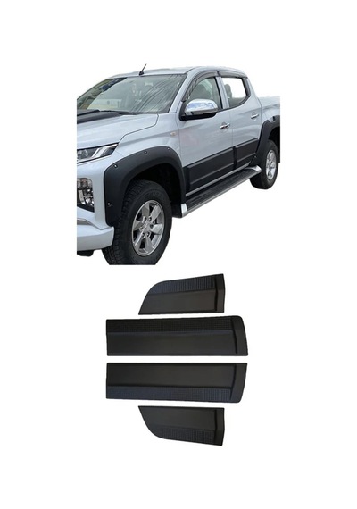 Mitsubishi L200 2015+ Kapı Koruma Seti Mat Siyah Kapı Yan Koruma / Kapı Kaplama