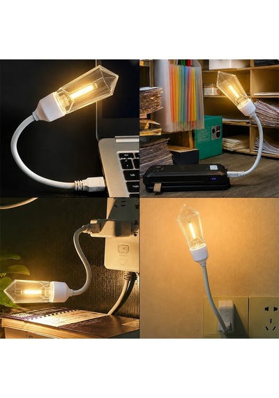 Kuzey's Store Esnek Gövdeli Usb Günışığı, Cob Led Edison Gece,masa Ve Kitap Okuma Lambas Göz Dostu Ve Dinlendirici Işık Teknolojisi Eye-care 25793