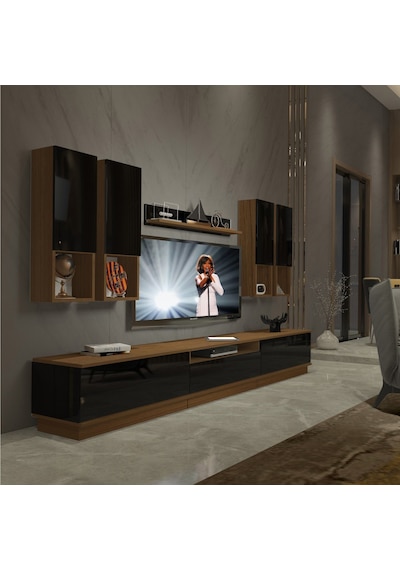 Decoraktiv Trendstyle 8das Slm Tv Ünitesi Tv Sehpası Ceviz - Siyah